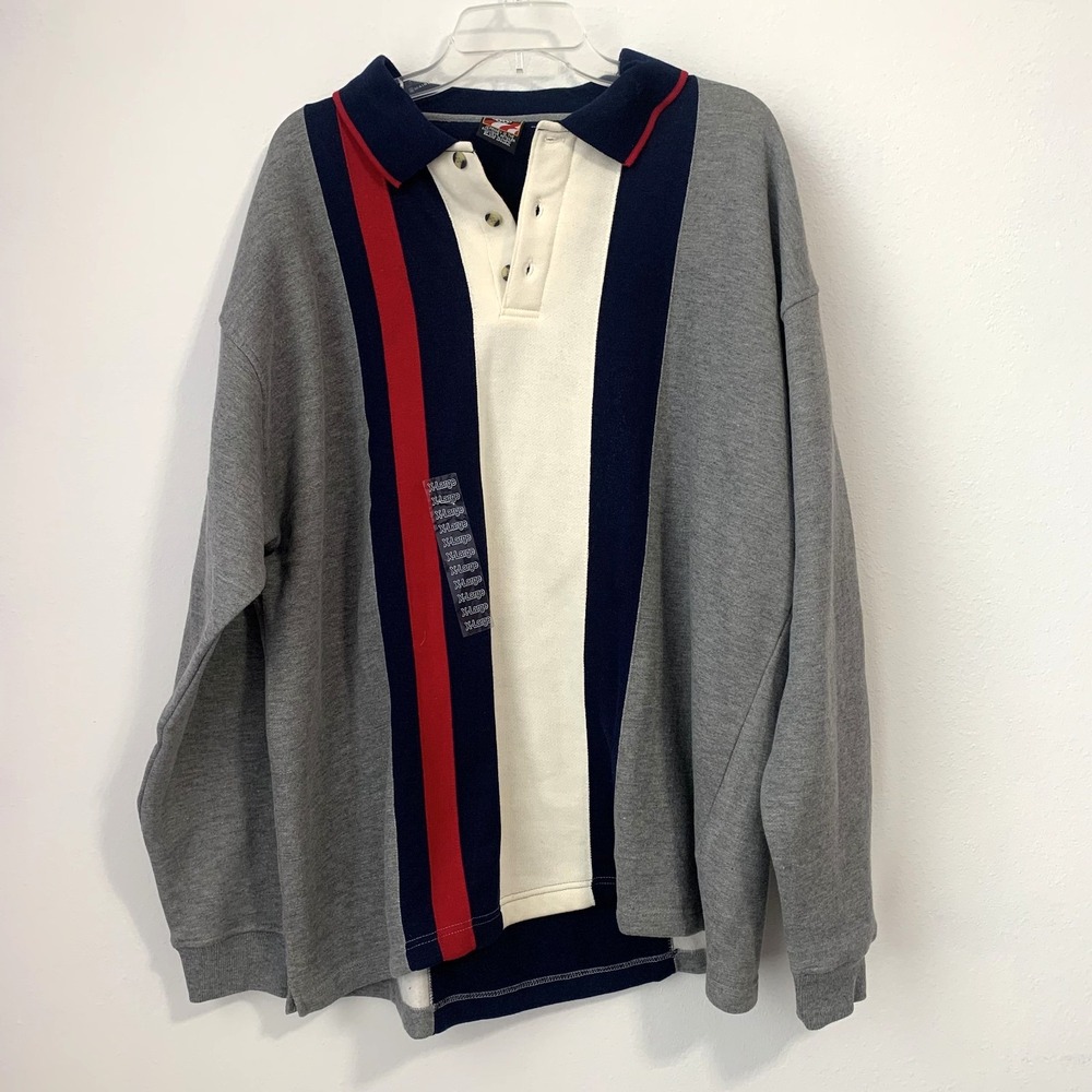 Vintage 90's‎ JCPenny USA Olympics Collared Sweatshirt Mens XL Striped NWOT